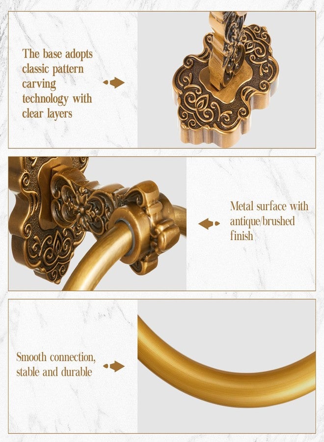Otoolling 2 Pcs Antique Gold Toilet Paper Holder Towel Ring, Hand Towel Hanger Toilet Paper Roll Holder Wall Mount Retro Vintage Bathroom Hardware - Image 5